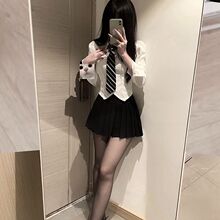 套装学院风JK制服收腰衬衫女纯欲辣妹白色长袖衬衣修身显瘦上衣