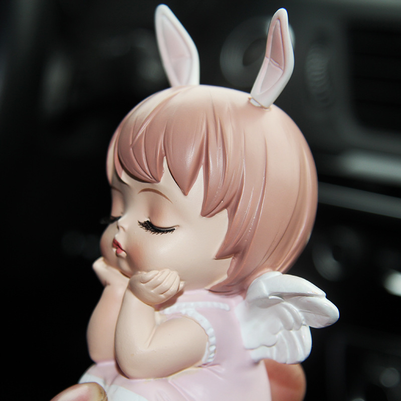 Adornos de coche Annie de diamantes adornos de coche ángel resina linda niña de dibujos animados interior del coche regalo de cumpleaños