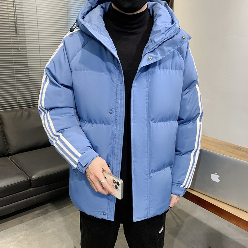 Abrigo acolchado de algodón con capucha de invierno para hombres Abrigo acolchado de algodón suelto de moda Abrigo acolchado de algodón estilo de Hong Kong engrosado abrigo cálido al por mayor