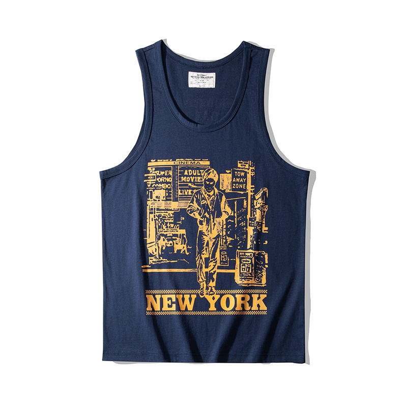Herrenbekleidung Street-Style bedruckte Weste T-Shirt ärmelloses Unterhemd_voghion.com