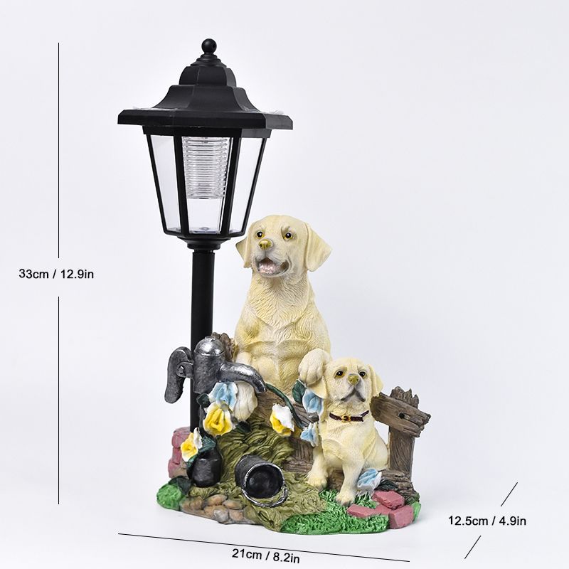 New Outdoor Solar Animal Decor Light, Hexagonal Resin Garden Figurine, Weatherproof Sensor Night Light, Universal For Garden, Lawn, Park And Ranch_maomaolike.com