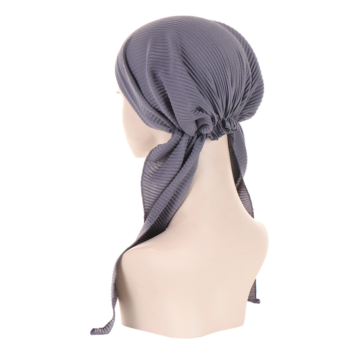 cappello musulmano a turbante con cappello curvo finale da donna in tinta unita in stock_voghion.com