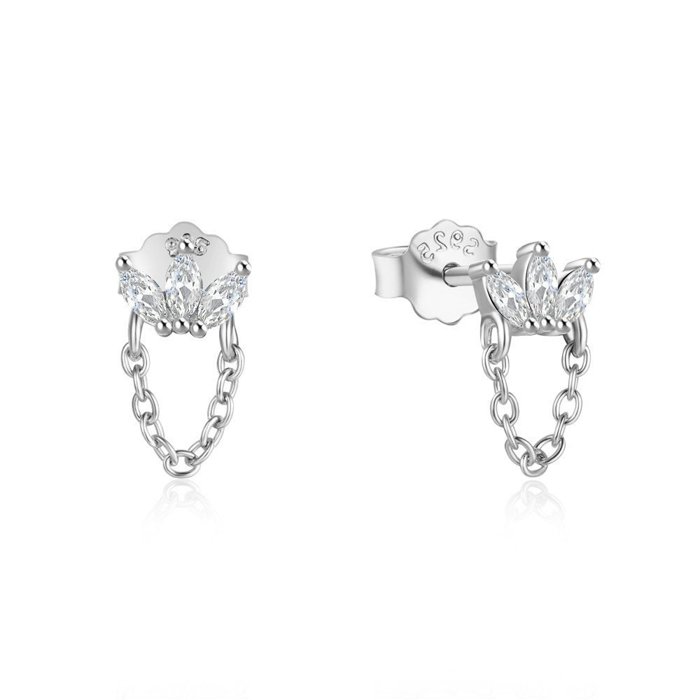 1 Paire Style Simple Géométrique Couleur Unie Placage Argent Sterling Boucles D'Oreilles display picture 9