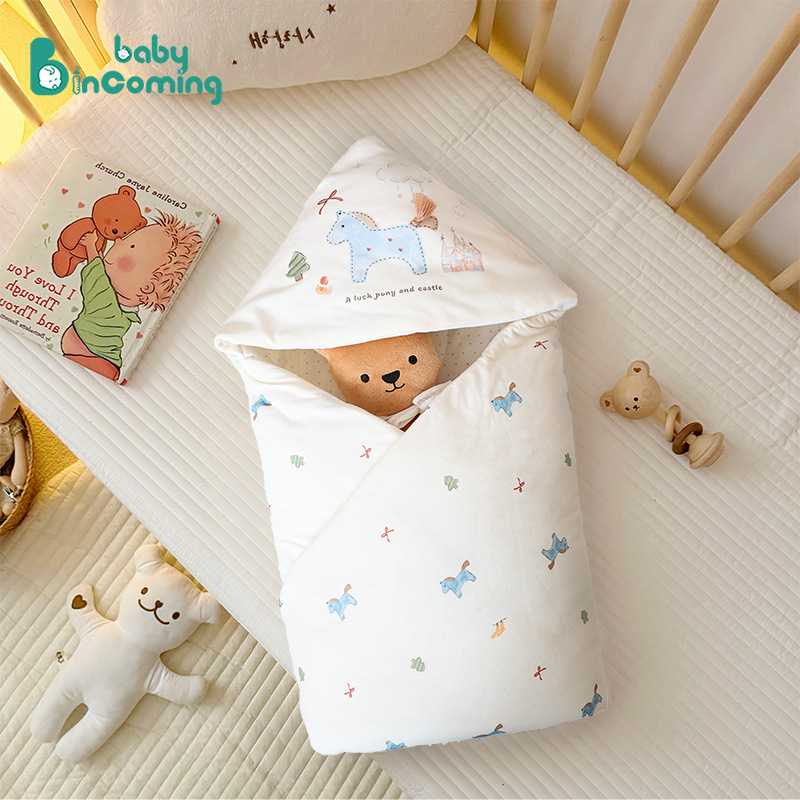 Baby Blanket Newborn Autumn and Winter Baby Blanket Newborn Anti-Frightening Blanket Single Swaddle Four-Season Category a Kidsren's Quilt