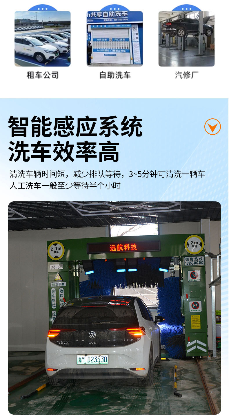 Gas station self-service car wash machine, unattended car wash shop, gantry car wash machine, cross-border fully automatic car wash machine