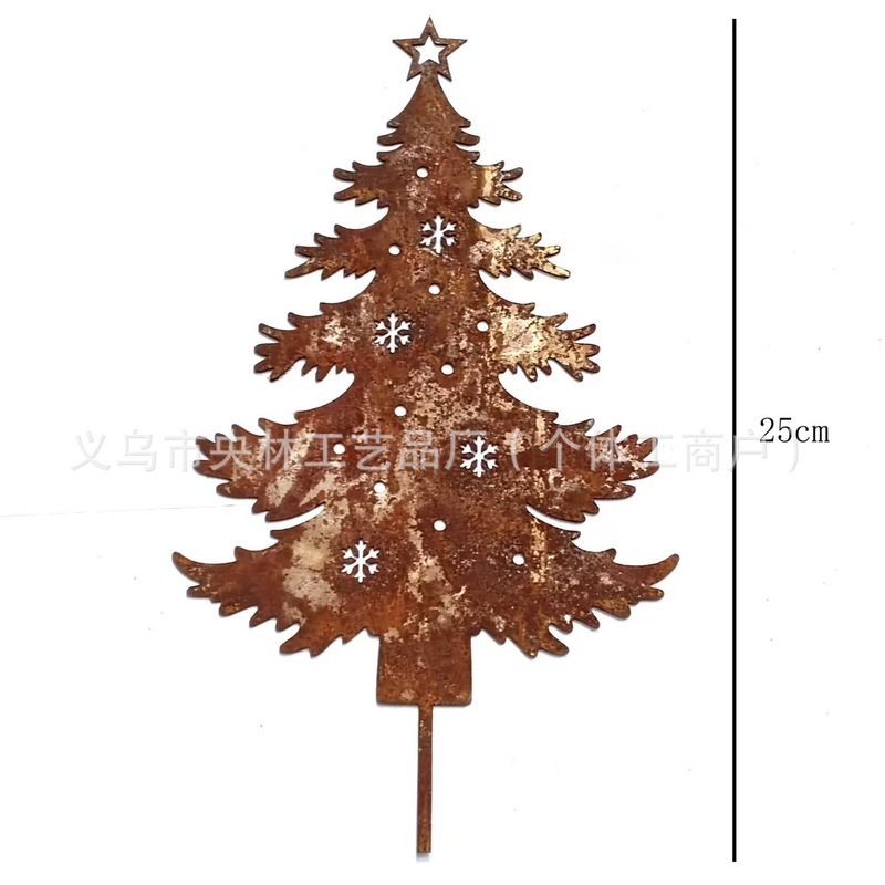 クリスマスデコレーション、錆びたトナカイのクリスマスツリー、屋外ガーデン用金属製鉄工芸品、飾り物|undefined