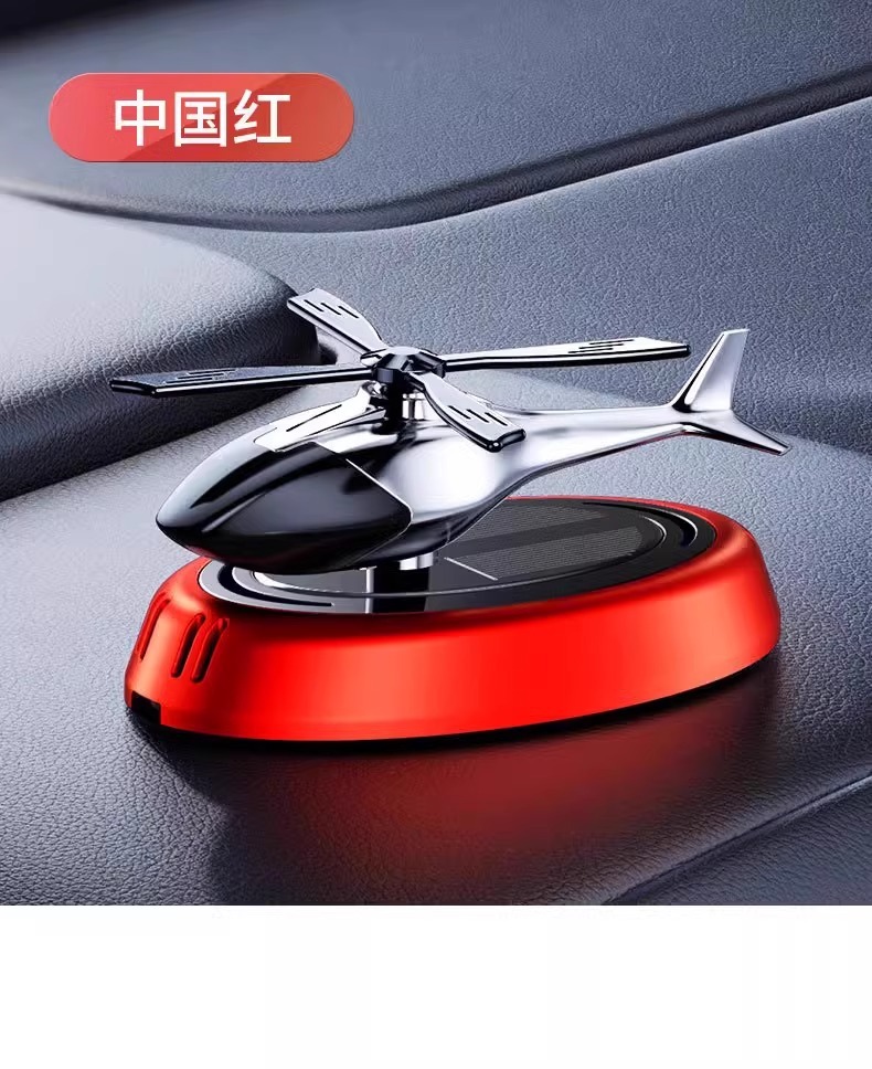 Cross-border hot selling car decoration solar rotating aircraft car perfume aromatherapy car center console decoration supplies