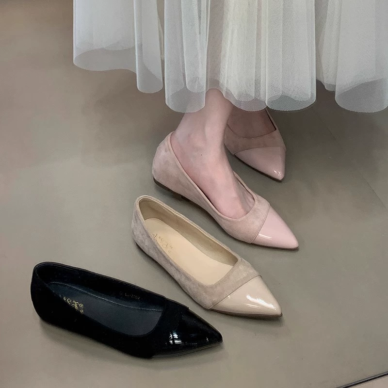 Французский темперамент увеличивает одиночную обувь женская весна 2025 новый педаль обувь с заостренной юбкой Mary Jin обувь