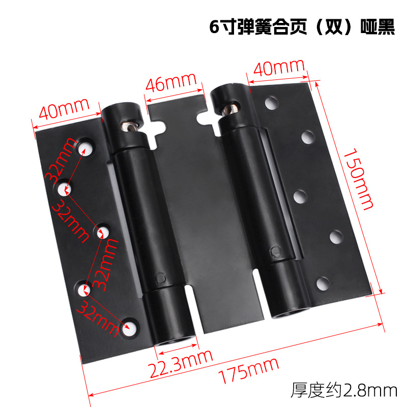 Puerta de entrada libre bidireccional con bisagra de resorte abierta automática de rebote doble puerta de cintura de 4 pulgadas y 5 pulgadas de hardware de acero inoxidable