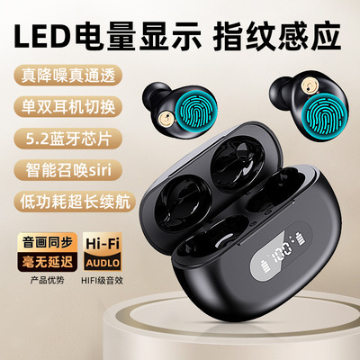 Cross border new pattern In ear motion touch digital display wireless Bluetooth headset YYK590 stereo ENC Noise Reduction