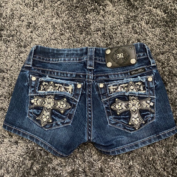 European and American sexy hot girl Denim shorts female Harajuku retro cross pocket embroidery low waist hip Y2k shorts