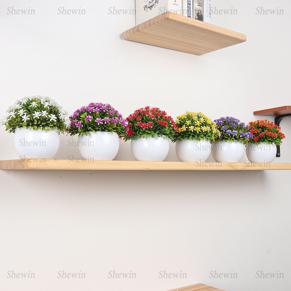 SPOT medio círculo lleno de estrellas de plástico simulación bonsái Amazon decoración de escritorio para el hogar simulación de macetas de plantas verdes