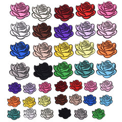 Rose fabric patch, shoe and clothing decoration, embroidery floral patch, tablecloth and curtain, hole repair, jacket, down jacket, mending