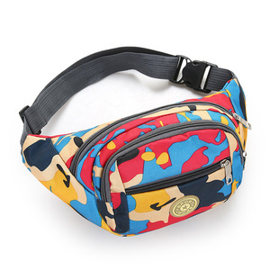 New multi-functional sports waist bag waterproof men's and women's outdoor running mobile phone chest bag all-match camouflage Oxford cloth backpack