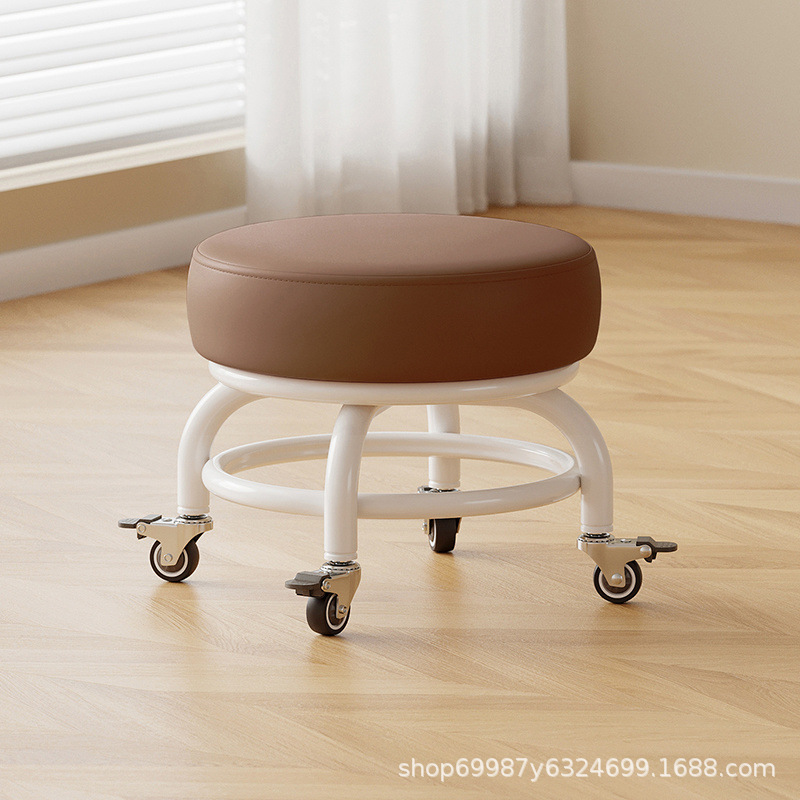 Rueda universal taburete pequeño polea doméstica taburete redondo para cambiar zapatos limpiador taburete bajo con artefactos mágicos para niños pequeños taburetes silenciosos