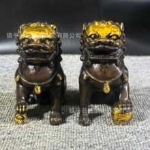 铜狮子摆件无底铜狮子小趴狮宫门狮家居装饰品礼品摆件一对批发