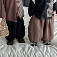 佳叶童品2023新款冬装儿童加绒灯笼裤男女宝宝宽松加厚阔腿裤长裤