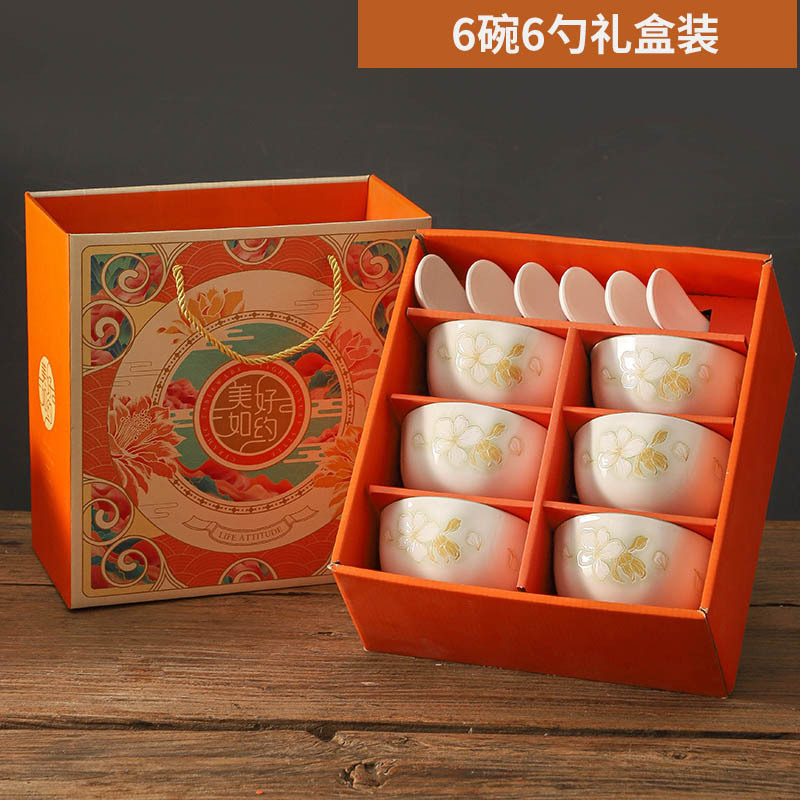 cubiertos de estilo japonés frescos bajo esmalte de cerámica de color platos de cajas de regalo set de eventos comerciales de apertura de regalo de regalo tazón