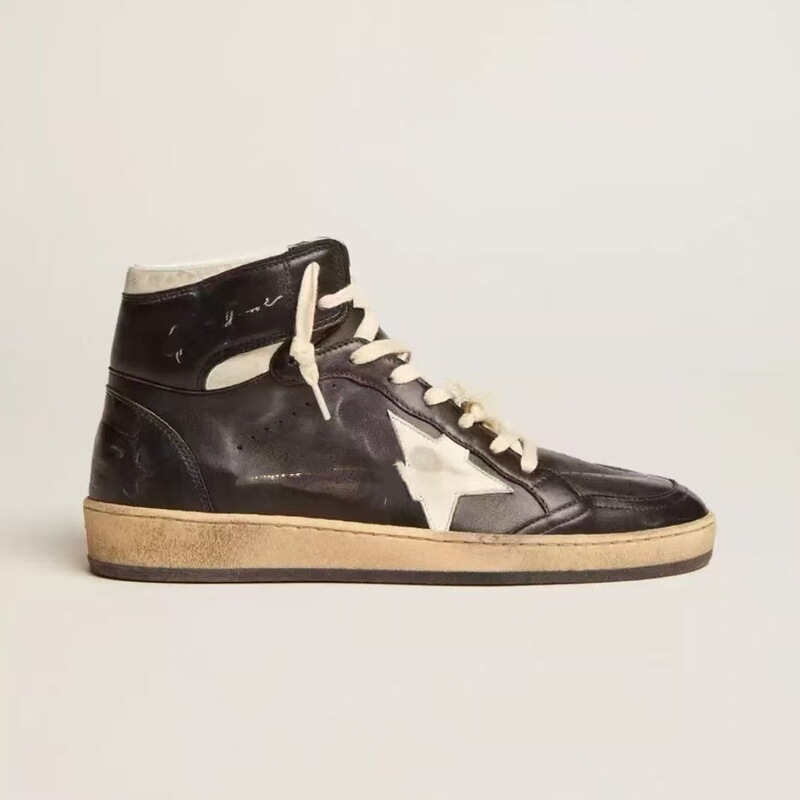2026 New High-Top Genuine Leather Star Sneakers for Men, Trendy Vintage Casual Shoes, Versatile Trendy Men's Shoes