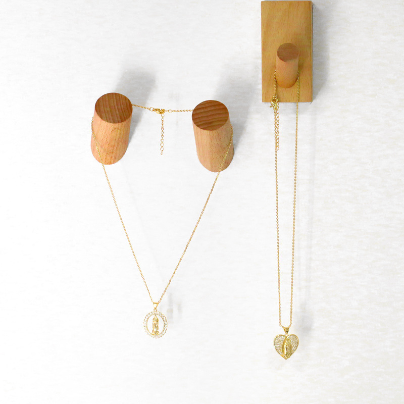 Nihaojewelry wholesale jewelry new heart-shaped diamond-studded Virgin Mary necklace