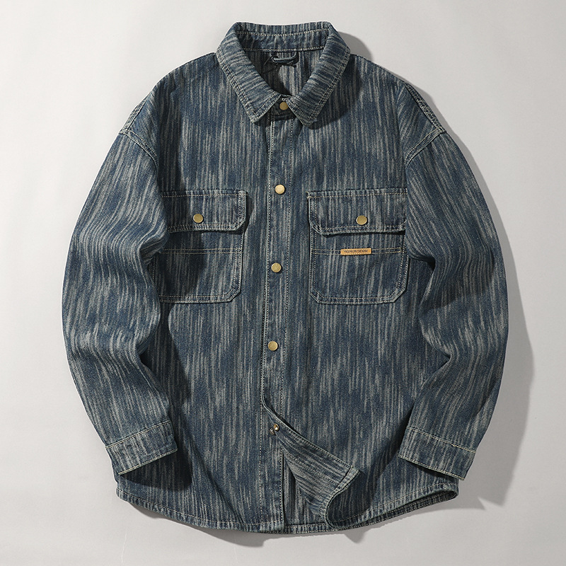 Calidad superior Retro lavado sucio de piedra vieja chaqueta de vaquero hombre clásico corto chaqueta casual hombre y mujer