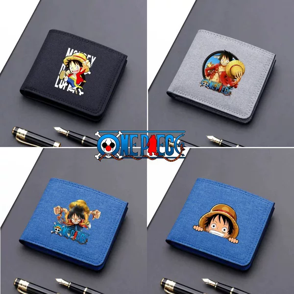Hot Selling One Piece Cartoon Print Short Wallet Zipper Wallet