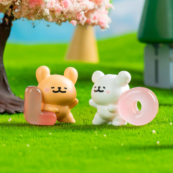 Love You Luminous Puppy Keychain Pendant White Dog Resin Craft Decoration Gift Car Cake Decoration