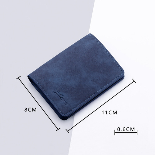 Mini small wallet card holder for men, ultra-thin multi-functional driver's license leather case, multi-card slot ID card holder, vertical card holder for women