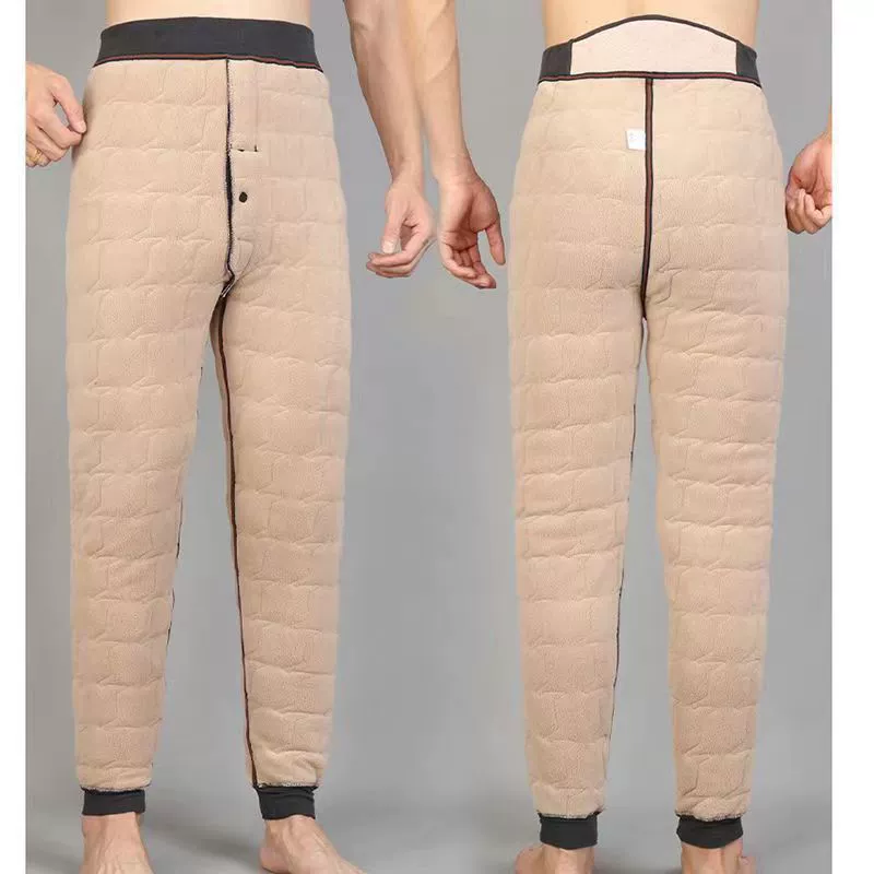 Обработанные зимние немецкие бархатные мужские термобрюки с высокой талией на флисовой подкладке, хлопковые брюки больших размеров по индивидуальному заказу, шелковые акриловые хлопковые брюки, леггинсы