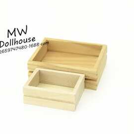 52DOLLHOUSE 微缩食玩场景模型 娃娃屋配件 迷你大小木盒L172