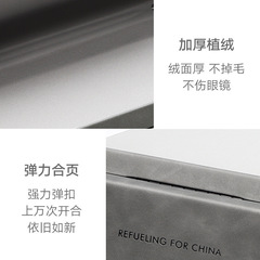 日系字母眼鏡盒高級皮質花紋高質量收納盒抗壓便攜近視鏡盒墨鏡盒