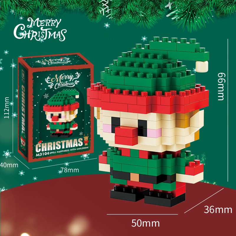 Juguetes de construcción de bloques de Navidad para niños ensamblaje puzzle Santa Claus muñeco de nieve decoraciones festivas regalos al por mayor image 14