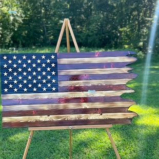 Rustic American Flag Wooden Wall Art Patriotic Home Decor