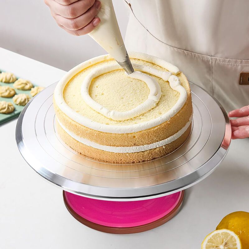 ケーキターンテーブルデコレーションテーブルアルミ合金デコレーションターンテーブル回転こてトレイ家庭用 12inch デコレーションターンテーブル|undefined