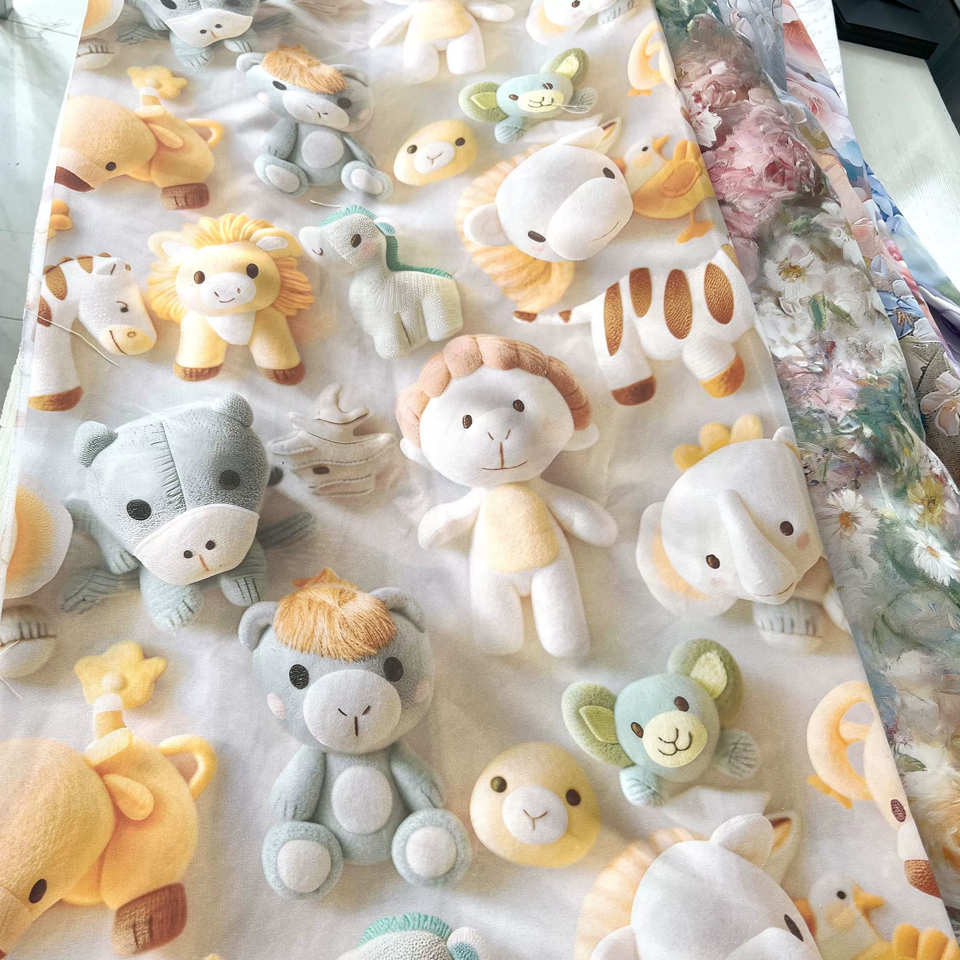 Three dimensional sheet, pillowcase, tandem bike, set, increased thickness