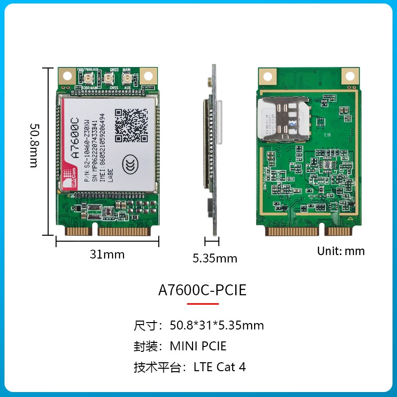 Модульная платформа Internet of Things A7600CCAT4, 4G, полносетевой, интерфейс MINI PCIe, интернет-модуль