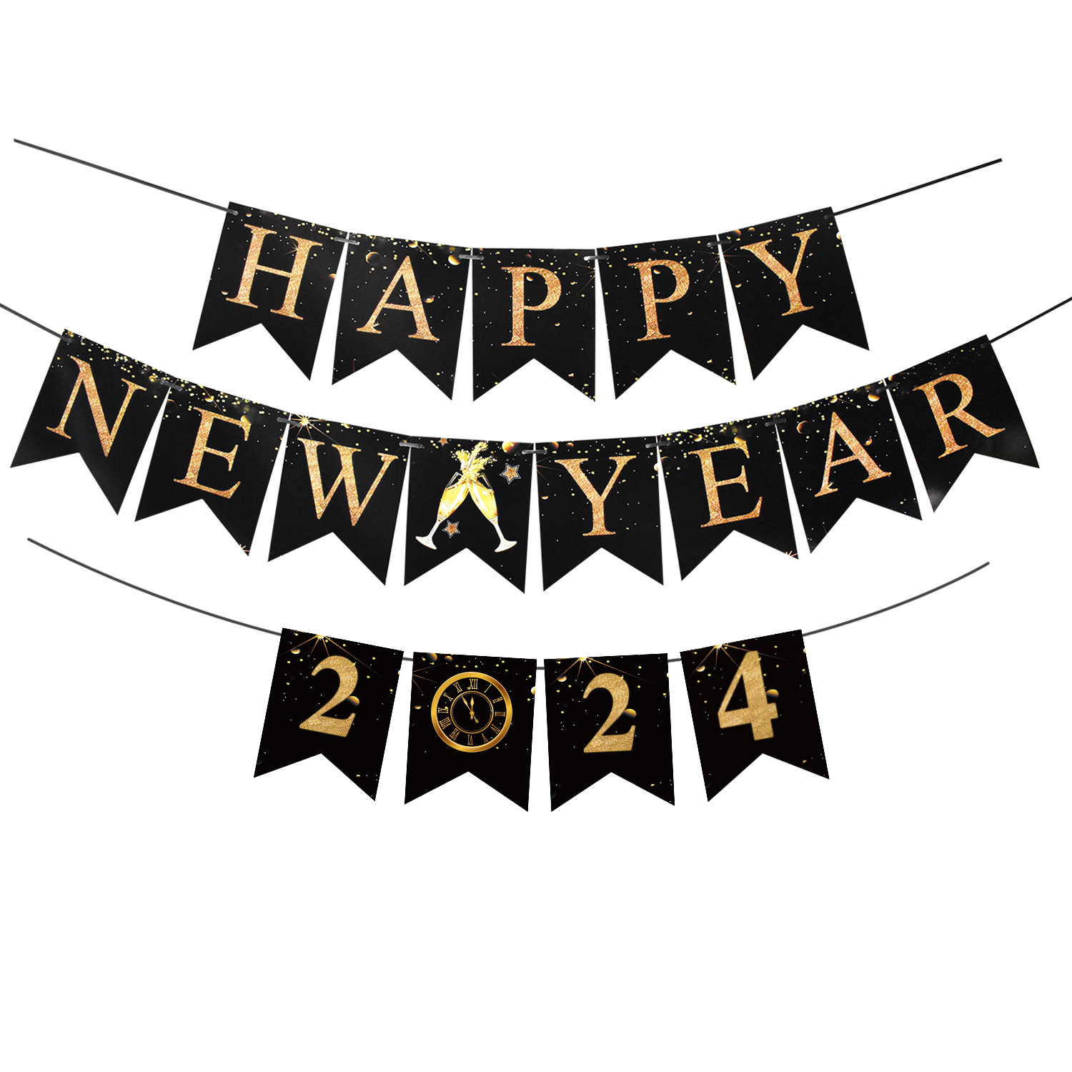 50g Weight Banner Event & Party Supplies 1 Piece Quantity Indoor, Party, Festival Occasion Christmas, New Year Festival Letter Pattern Cartoon Style, Exaggerated Style Christmas New Year Cartoon Style Exaggerated Letter Indoor Party Festival Banner 5