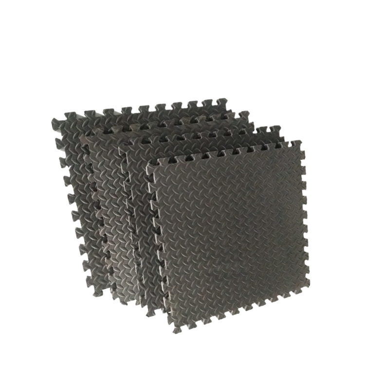 Foreign trade Amazon specially provides black leaf pattern 30 * 30eva foam gym floor mat shock absorption thickened 8 pieces