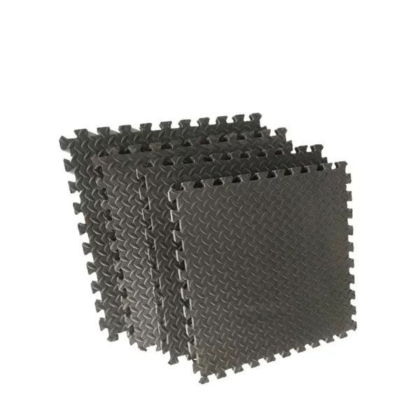 Foreign trade Amazon specially provides black leaf pattern 30 * 30eva foam gym floor mat shock absorption thickened 8 pieces
