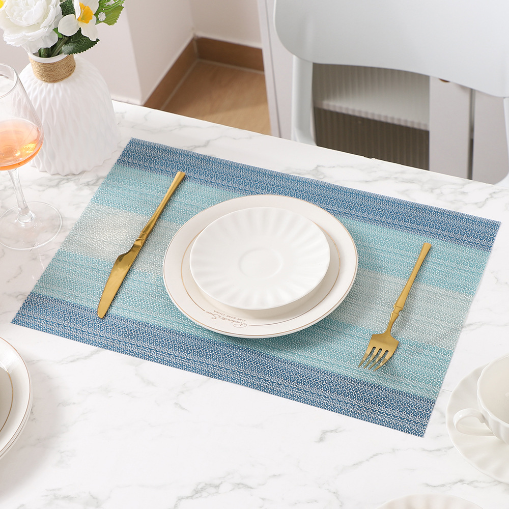 Almohadilla de aislamiento térmico de mesa de comedor a rayas de venta caliente clásica Almohadilla decorativa de aislamiento térmico de escritorio de estilo ins americano de alta gama