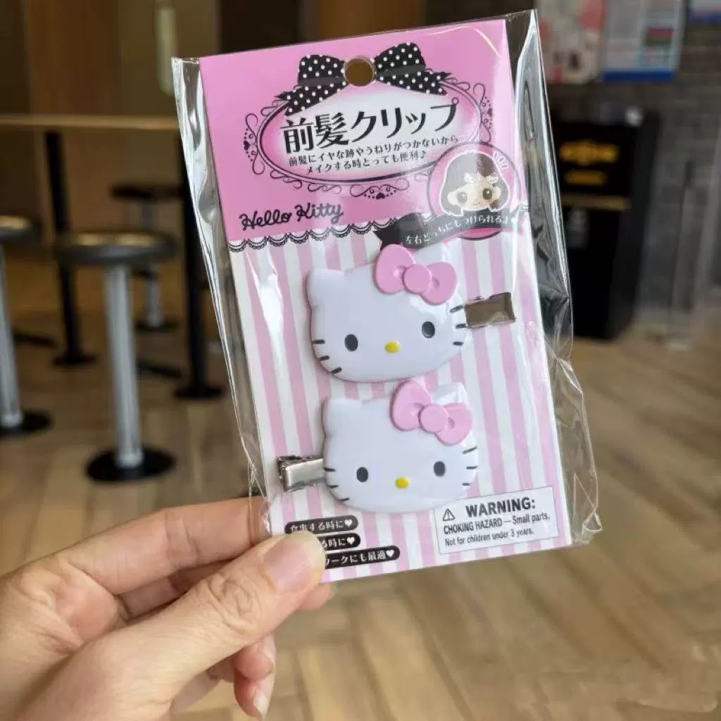 Клипса для волос (Sanrio) милый персонаж боковые пряди — Hello Kitty и зайчик, 2 шт., пластиковый