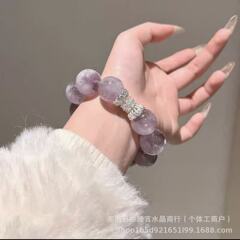 紫梦星河灰紫兔毛水晶手串轻奢设计高级感串珠紫气东来手链送闺蜜