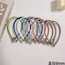 手机挂绳pu皮革手绳短皮绳手机壳配件圆绳腕带网红手机壳手链短绳