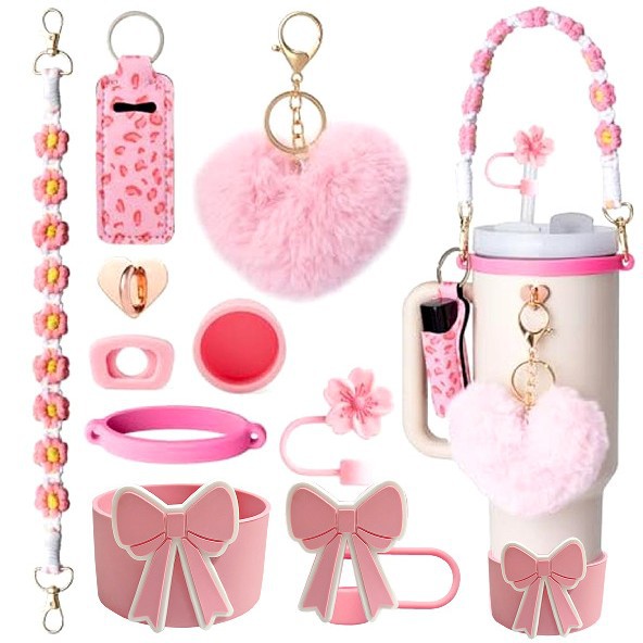 Accesorios de Amazon Stanley 40oz tejido corda de mano flor nudo gorra de paja cubierta taza colgante de pelo