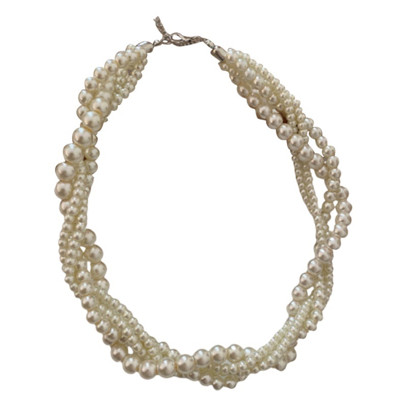 Multi-capa collar barroco perla clavícula cadena Retro Luz de lujo diseño sentido nicho temperamento collar accesorios para mujeres