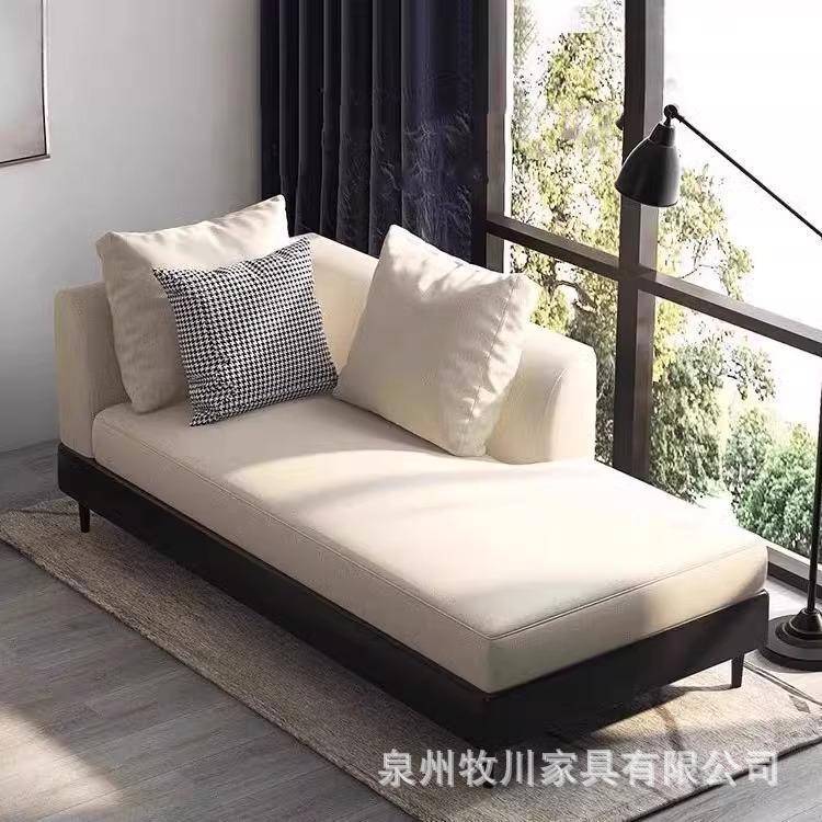 Simple Modern Light Luxury Fabric Removable and Washable Chaise Longue B&B Hotel Apartment Sofa Lounge Chair Bedroom Beauty Couch