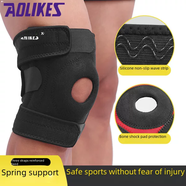 Outdoor Riding Mountaineering Knee Pads Sports Breathable Non-slip Four-spring Wear-resistant Sports Knee Pads Direct Selling Manufacturers
