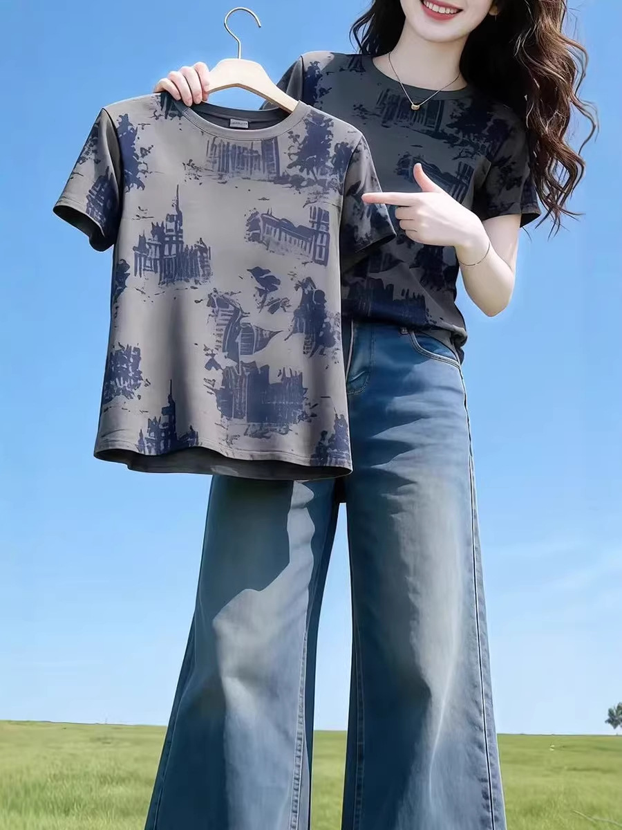 Pure Cotton Short-Sleeved T-Shirt for Women, Summer 2026 New Style, Versatile and Stylish, Middle-Aged Mom Summer Wear Half-Sleeved Top T-Shirt