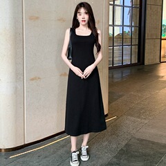 轻奢小众感女装宽松休闲慵懒风显瘦长款打底背心裙气质连衣裙