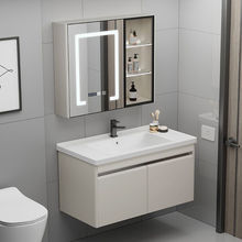 新款加厚不锈钢浴室柜组合卫生间洗漱台陶瓷一体洗手洗脸盆柜组合